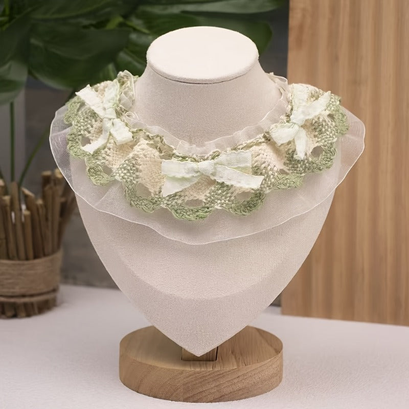 A Pet Collar with Lace Bib And Bow Tie - a Versatile Scarf for Cats And Dogs, Perfect for Celebrations And Casual Wear, Perfect for Everyday Use