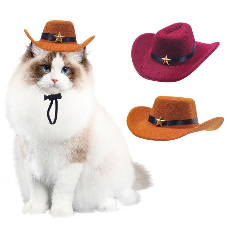 1 Set British Style Pet Hat & Bandana Suitable for Dogs & Cats - Adjustable Brim Retro Headwear with Tie Bandana, Small Breed Dog\u002F Headpiece for Themed Photoshoots, Costume Parties, Casual Attire